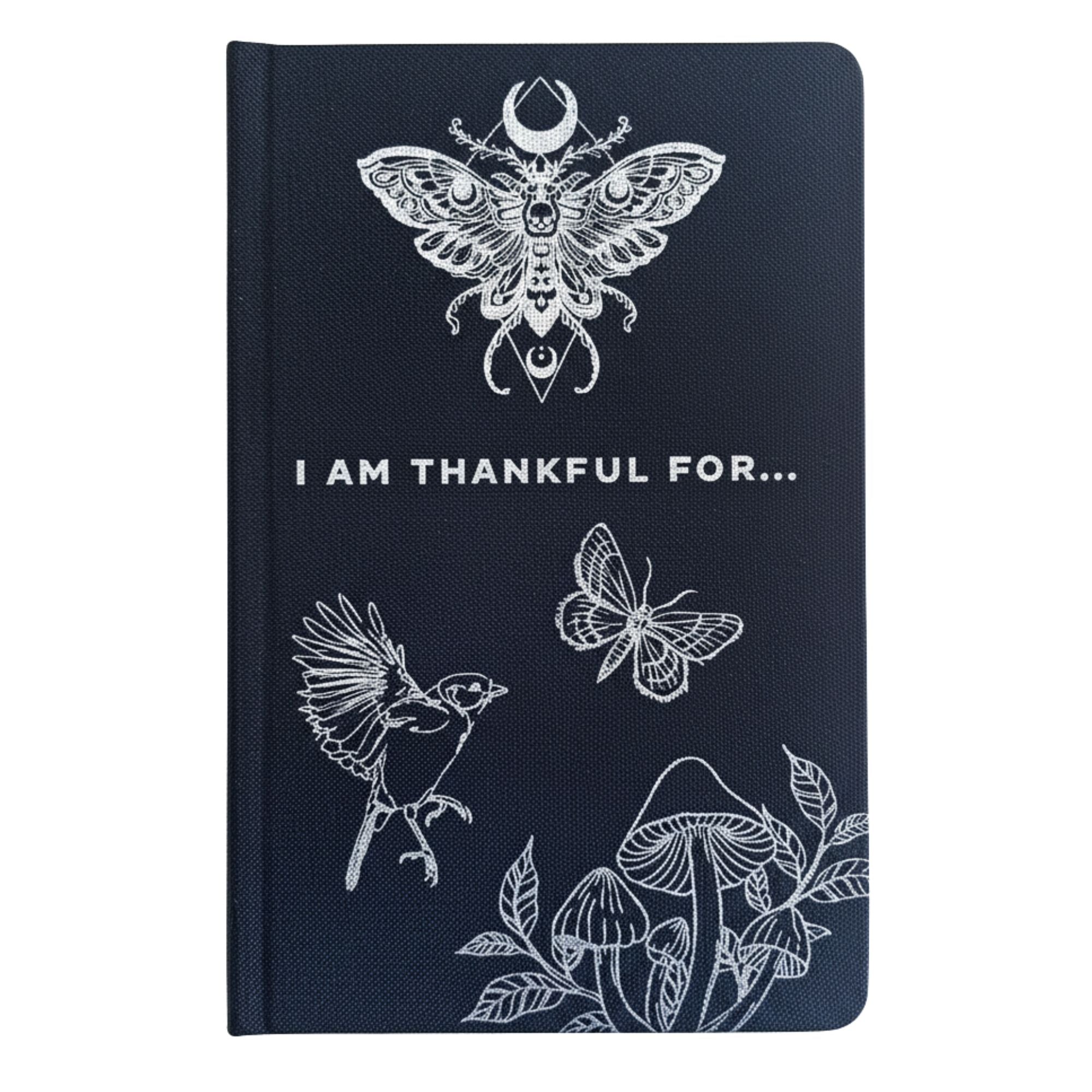 Black Gratitude Journal with Silver Lining - I am Thankful For