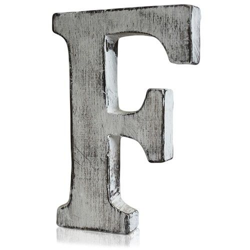 Shabby Chic Letters Handcarved  - F