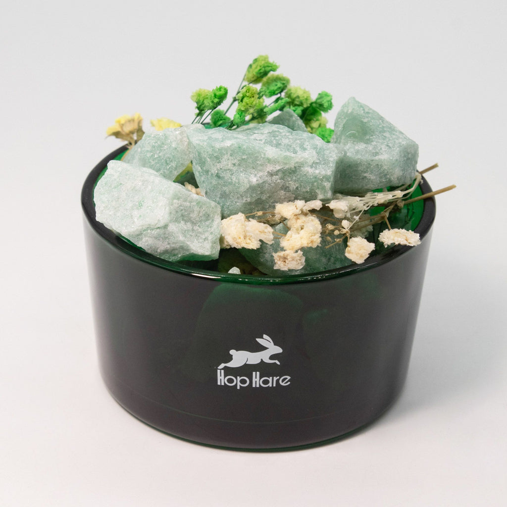 Diffusing Green Aventurine Crystals with Dried Floral Home Decor