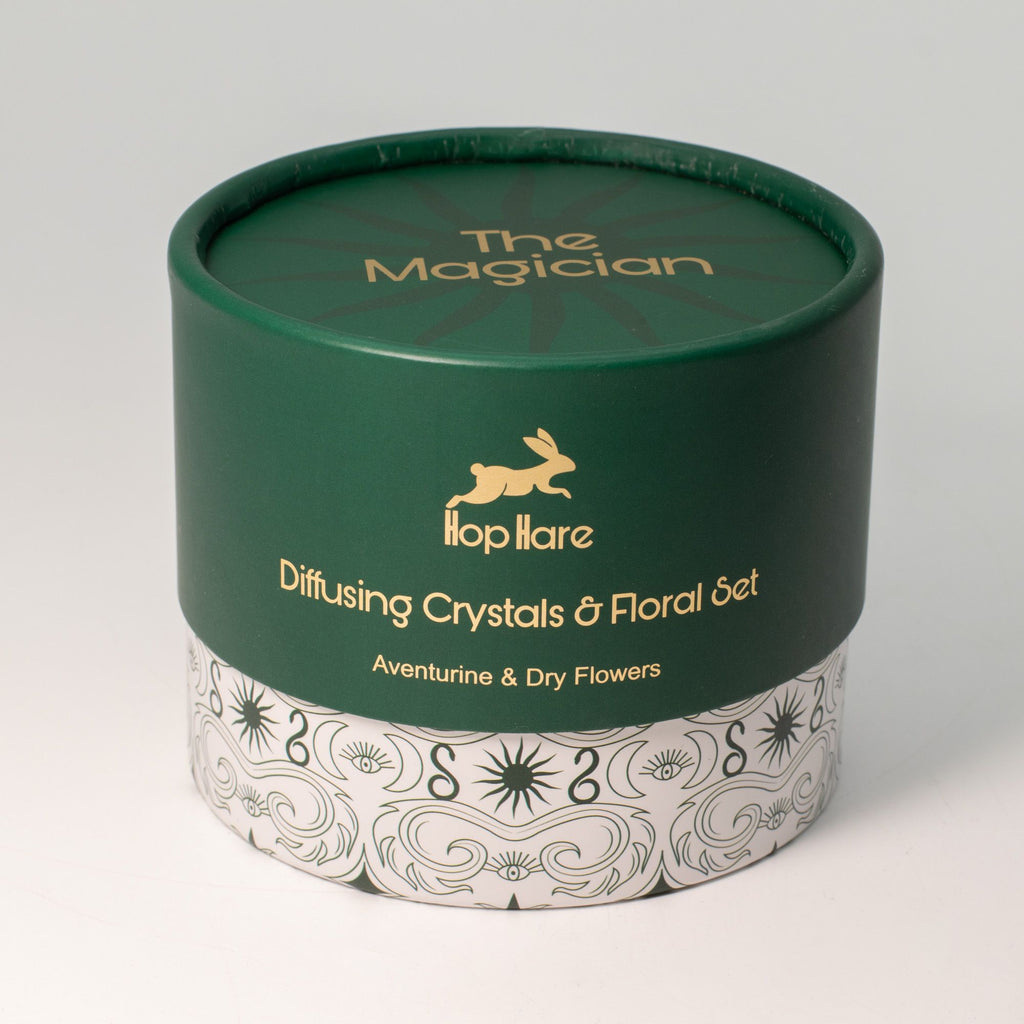 Diffusing Green Aventurine Crystals with Dried Floral Home Decor