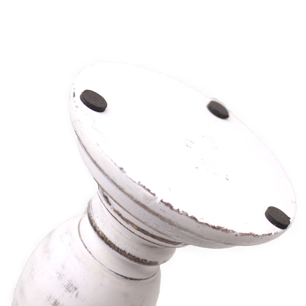 Classic Medium Whitewash Wooden Candle Stand