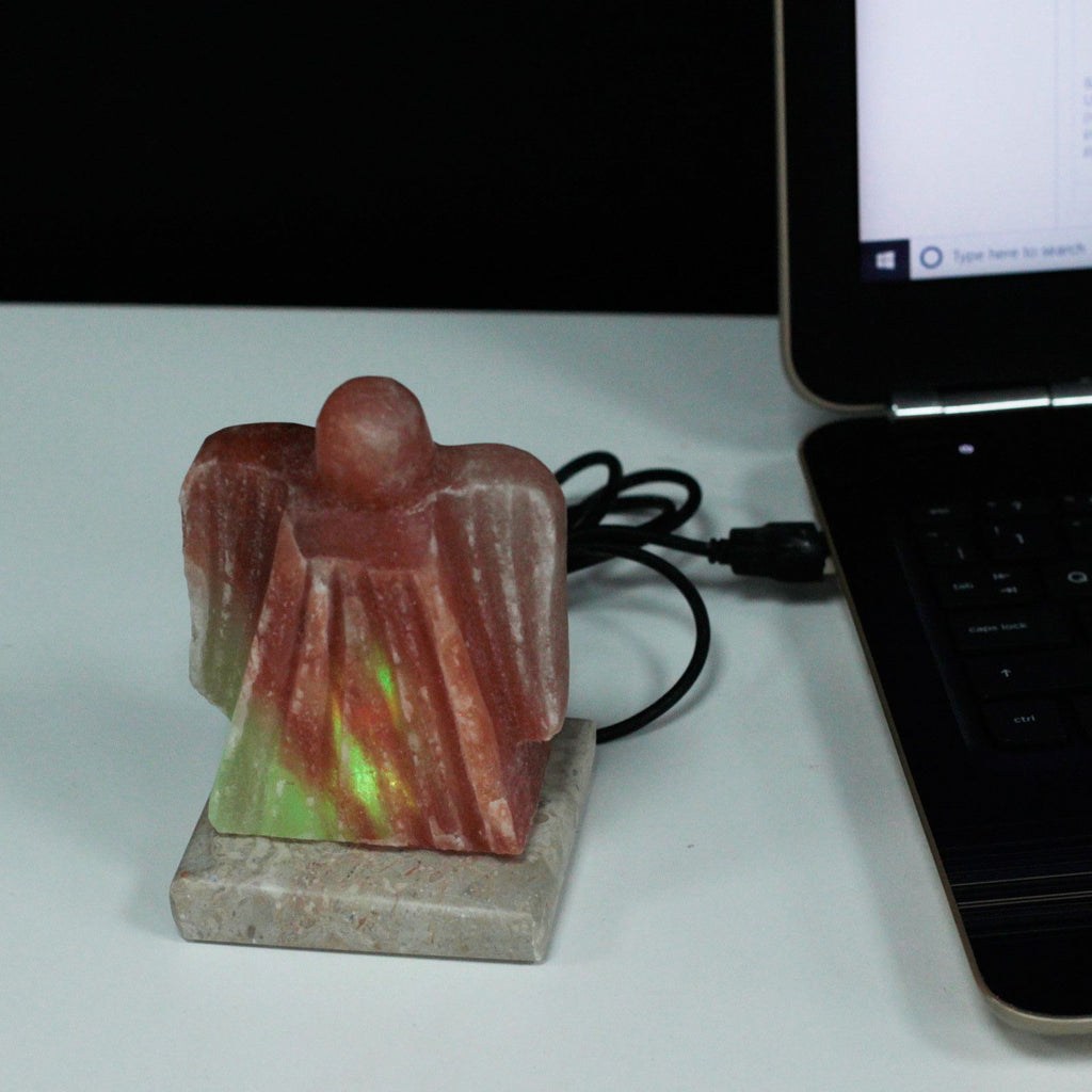Himalayan Salt lamp USB Angel Shaped (Multi)