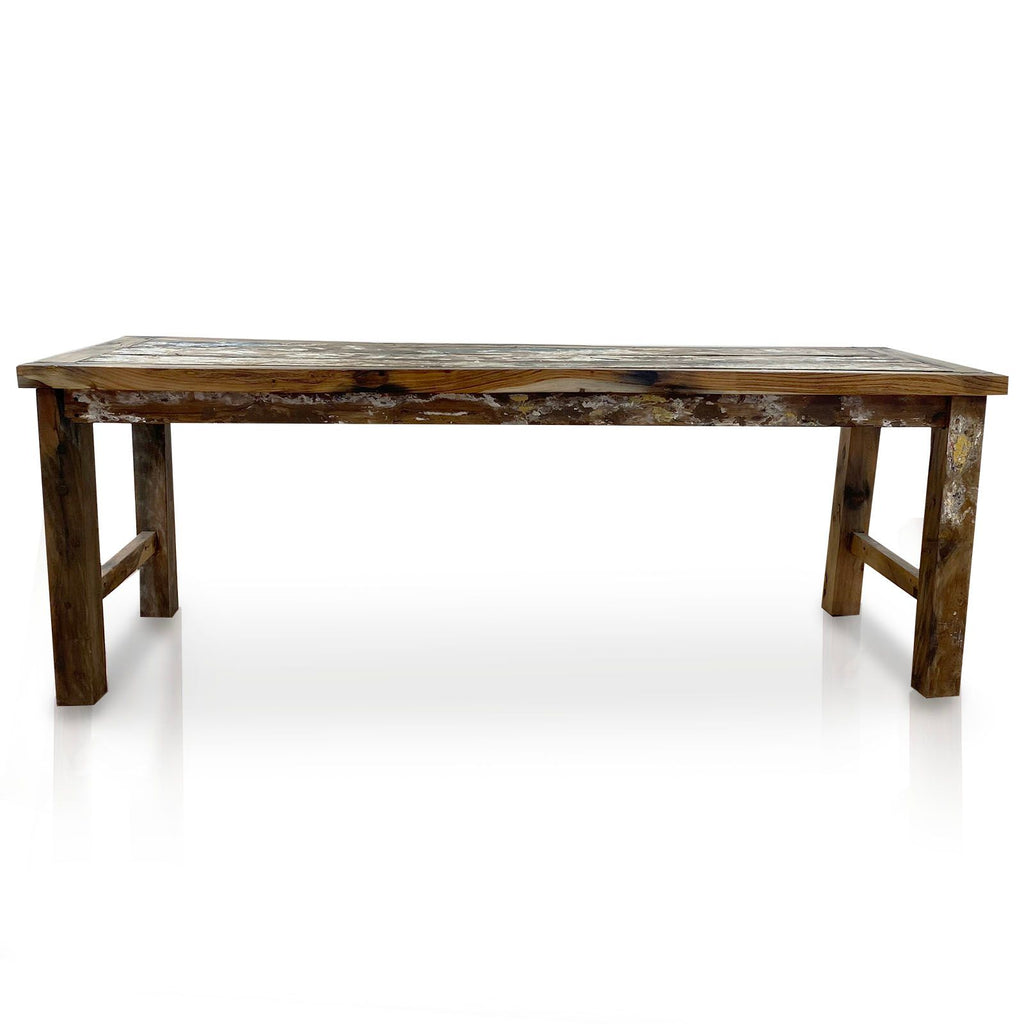 Recycled Teakwood Display / Dining Table 2.2m - No Bottom Shelf