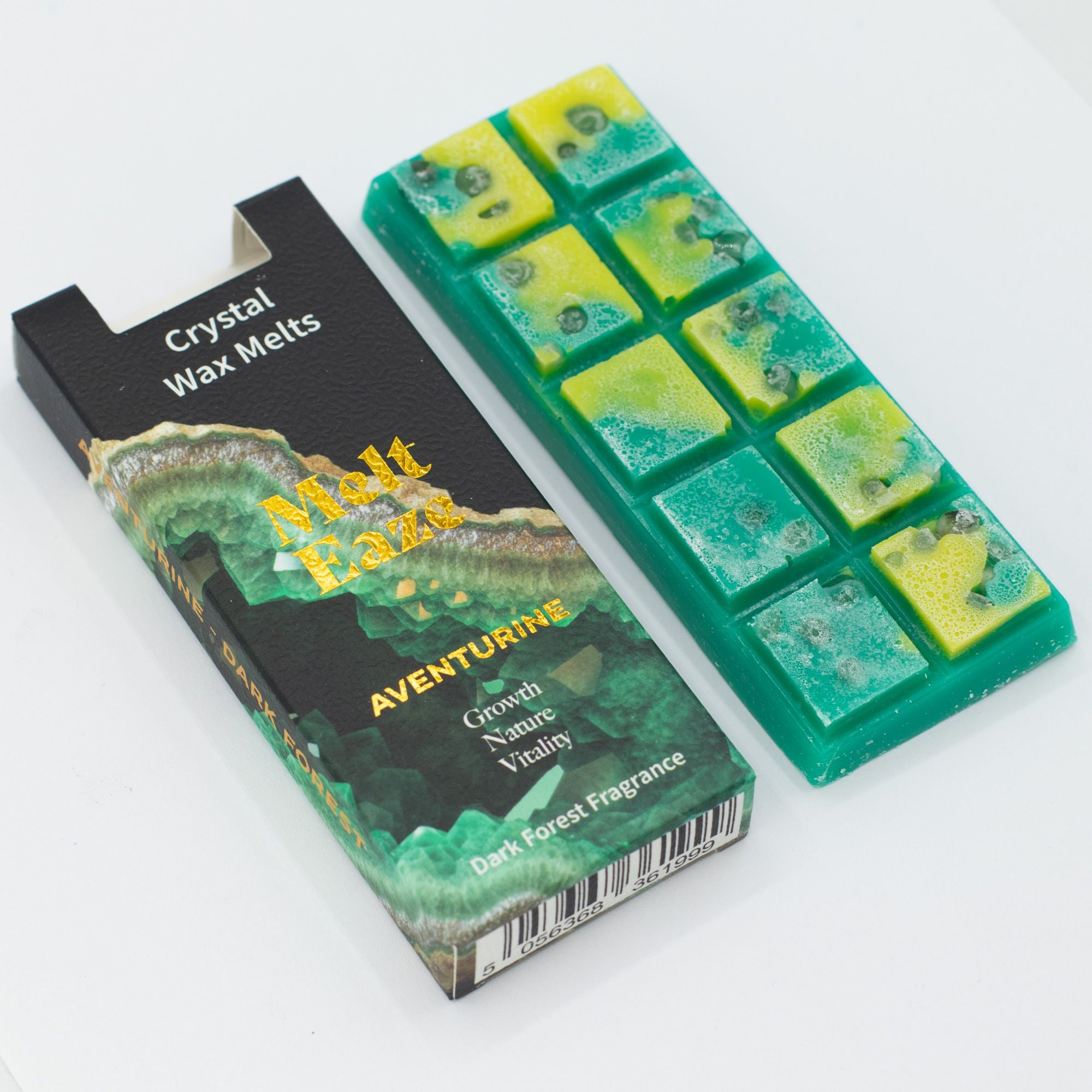 Emerald Forest Crystal Wax Melts Bar With Real Aventurine Gemstone Chips