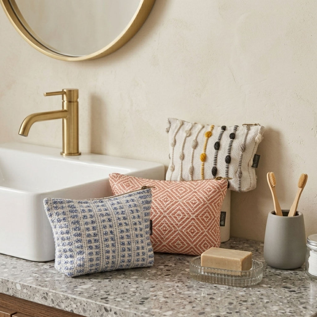 Jacquard HandmadeToiletry Bag Coral Maze