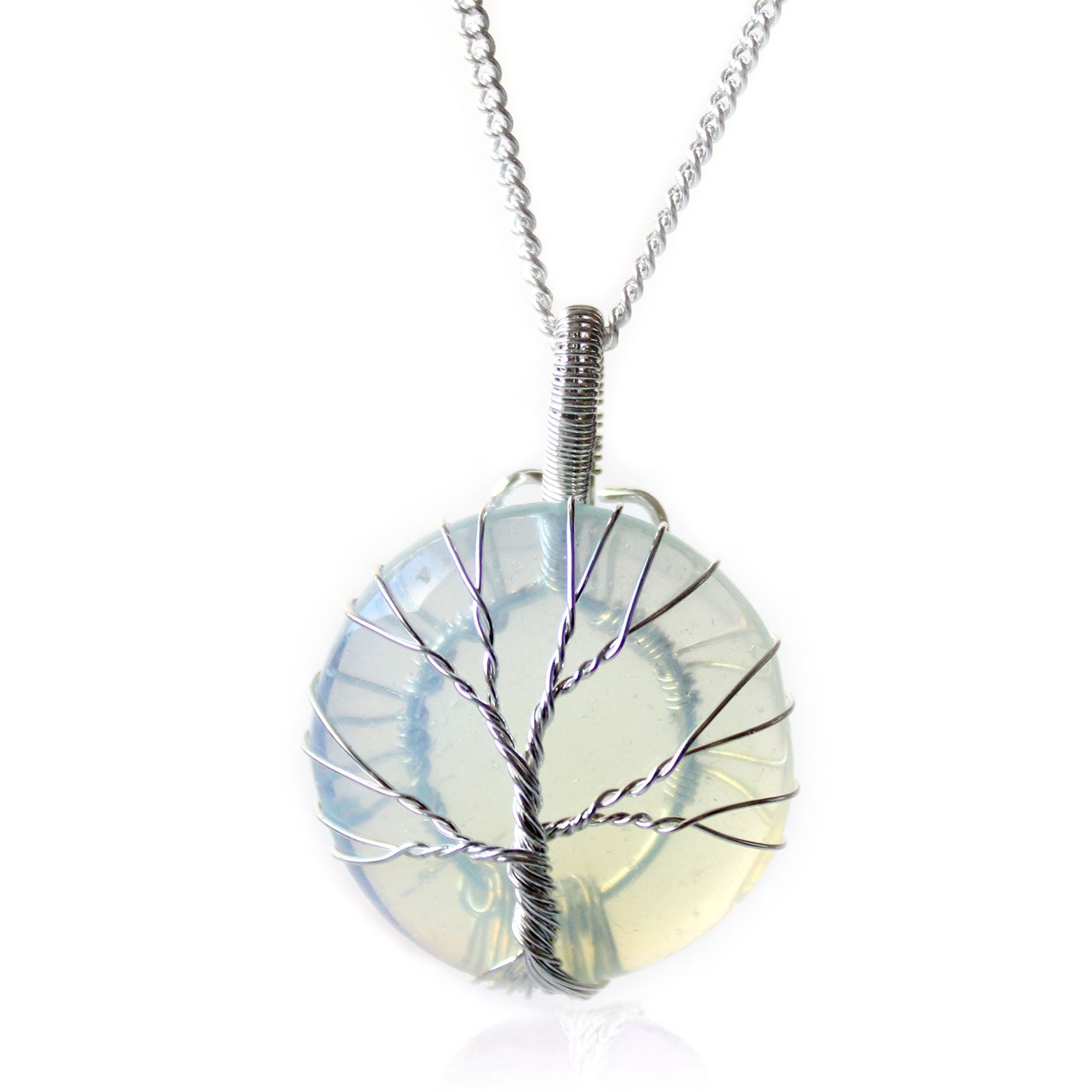 Opalite Gemstone Necklace Tree of Life