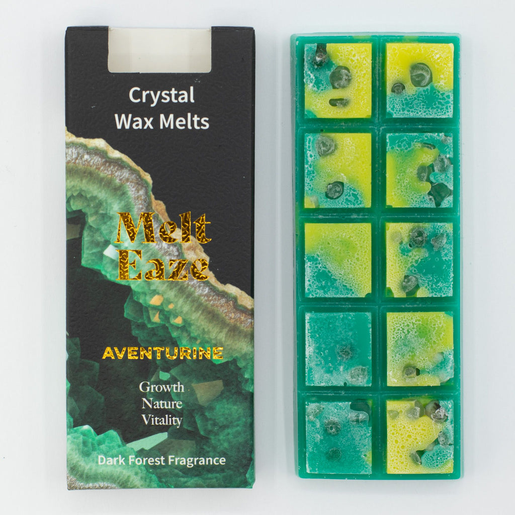 Emerald Forest Crystal Wax Melts Bar With Real Aventurine Gemstone Chips