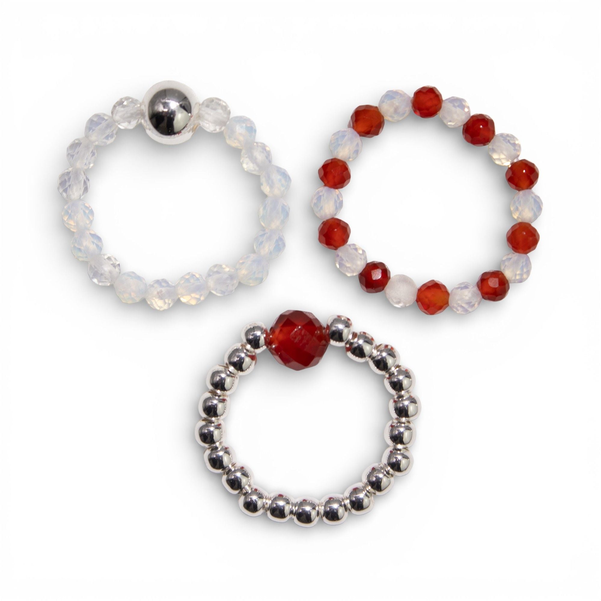 Spirit Gemstone Ring Set Blood Moon