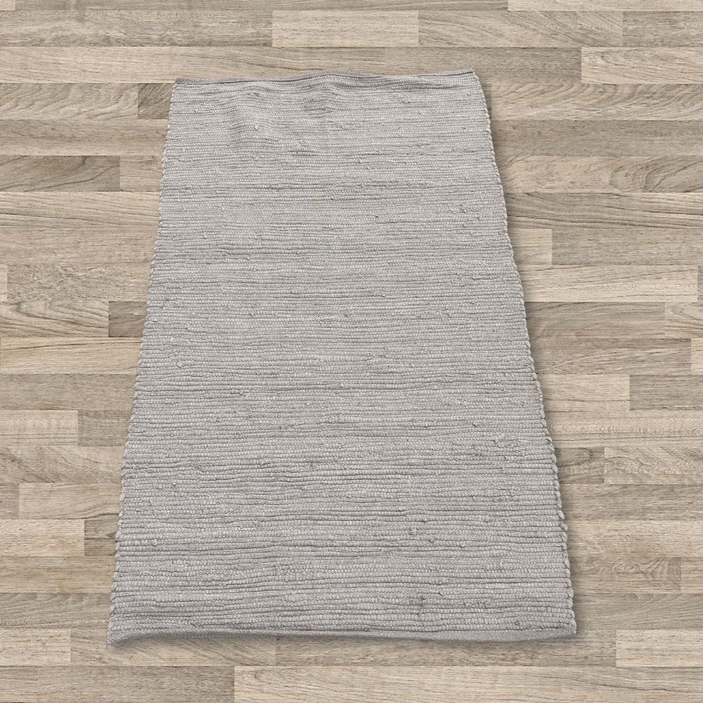 Cotton Grey Rug - SMALL Indian Handloom