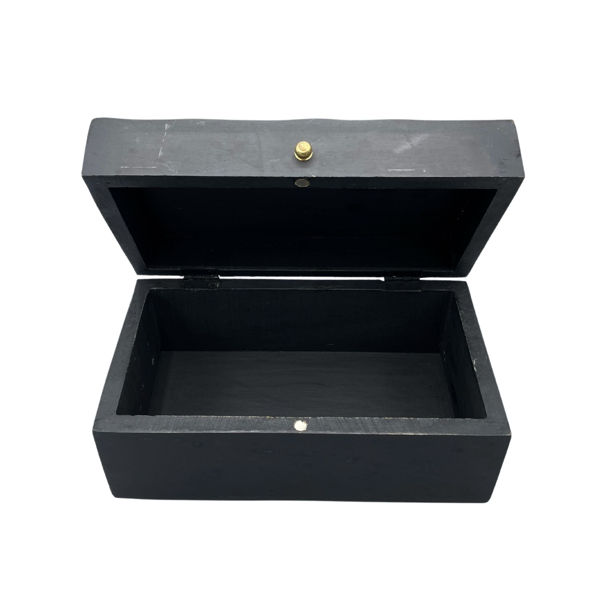 Decorative Wooden Box Vintage Décor Black Swirls Design