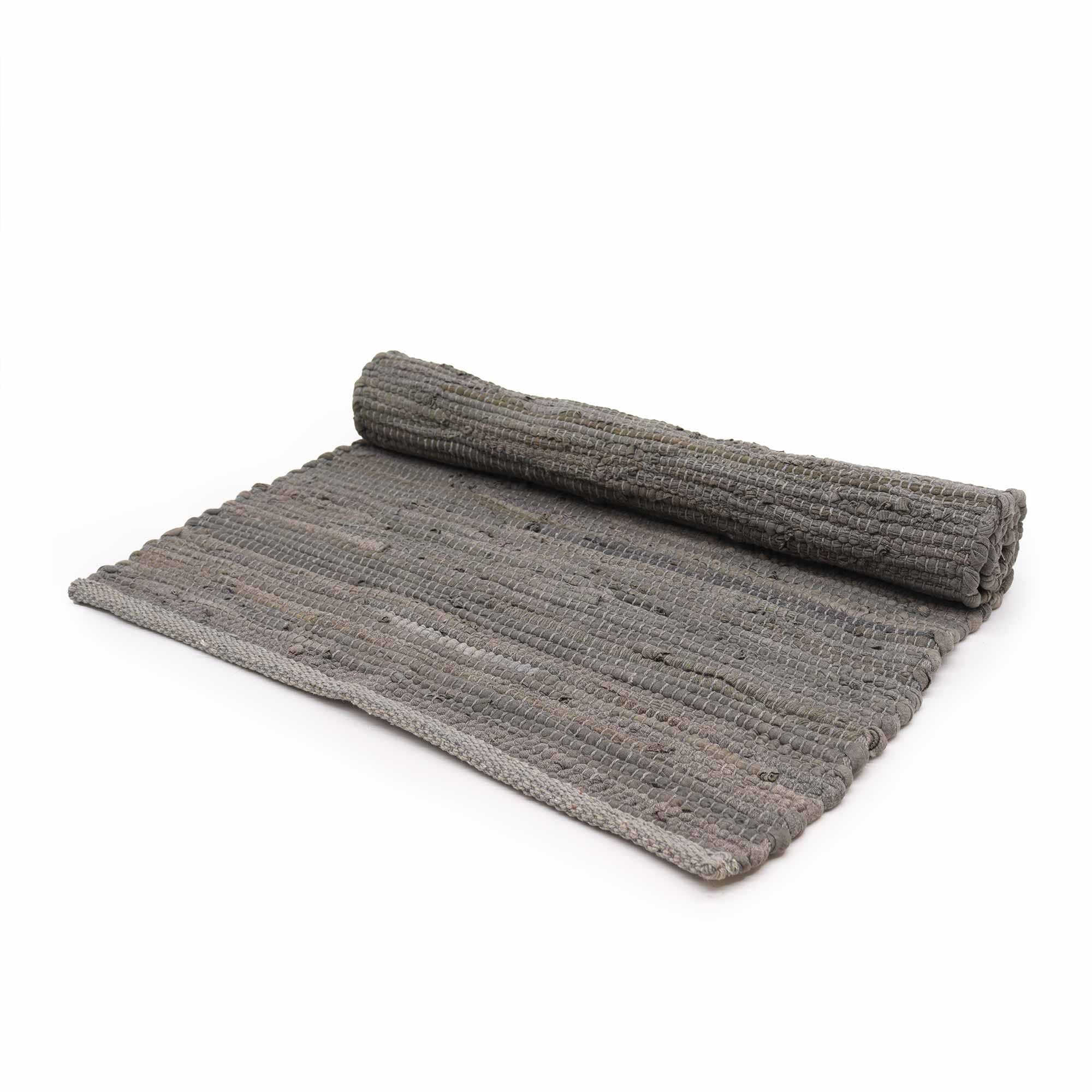 Cotton Rug - Charcoal Colour MEDIUM Indian Handloom