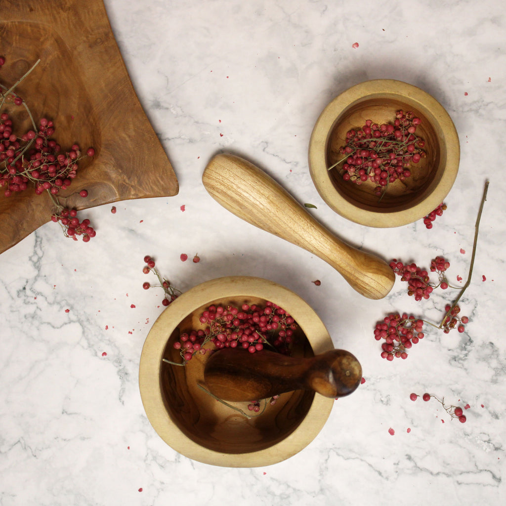 Pestal & Morter Set Handcrafted From Teakwood - LARGE
