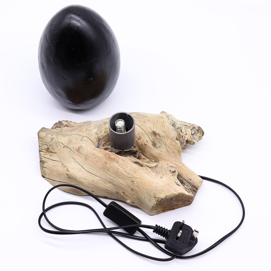 DriftGlow Lamp Crackle Lava Egg Shade - Grey