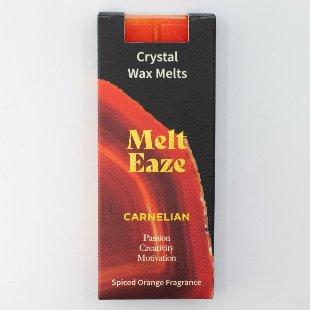 Spiced Orange Crystal Wax Melts Bar With Real Carnelian Gemstone Chips