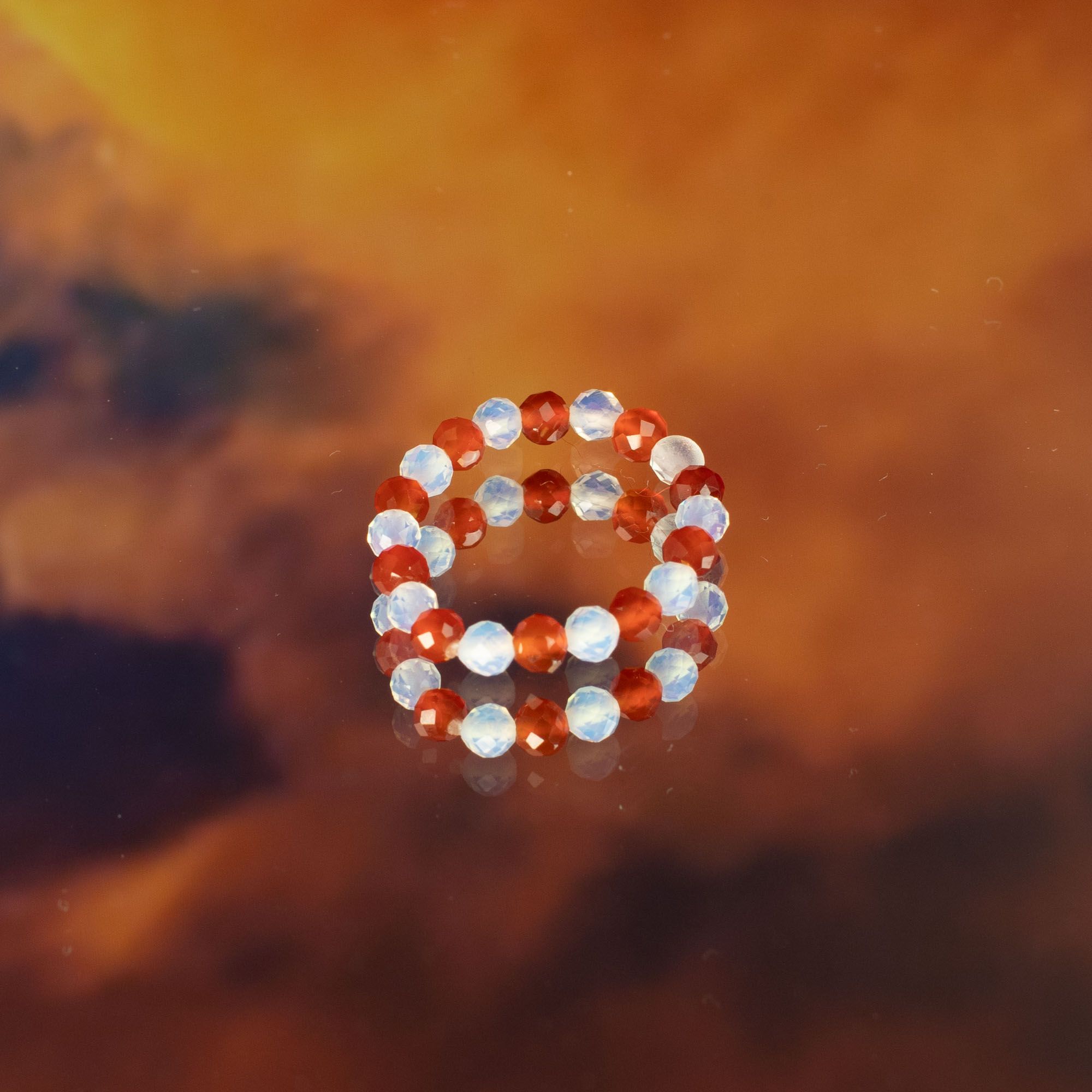 Spirit Gemstone Ring Set Blood Moon