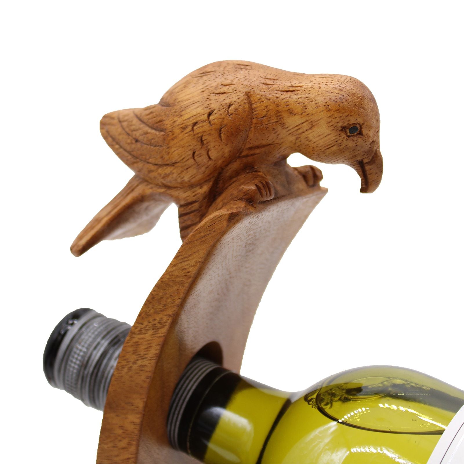 Balance Wine Holder Bird Design Handcarved Handmade Suar Wood