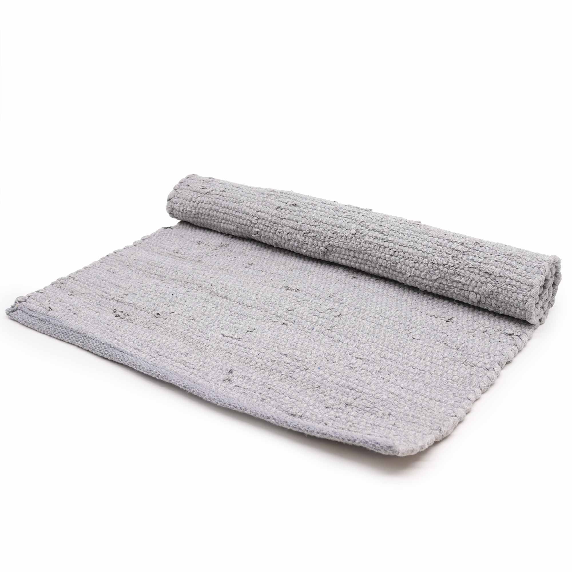 Grey Cotton Rug - LARGE Indian Handloom