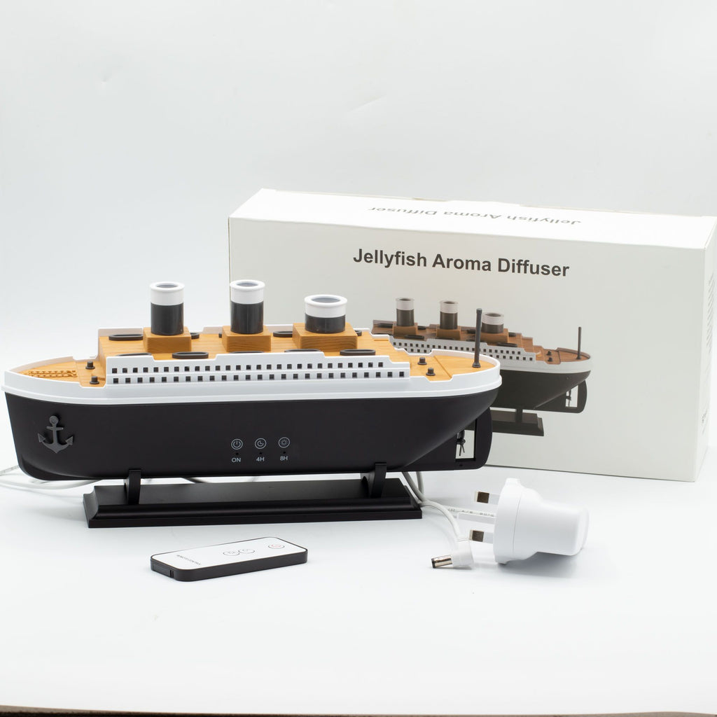 Aroma Diffuser Ship Model Puff Effect Colour-Changing LED Lights