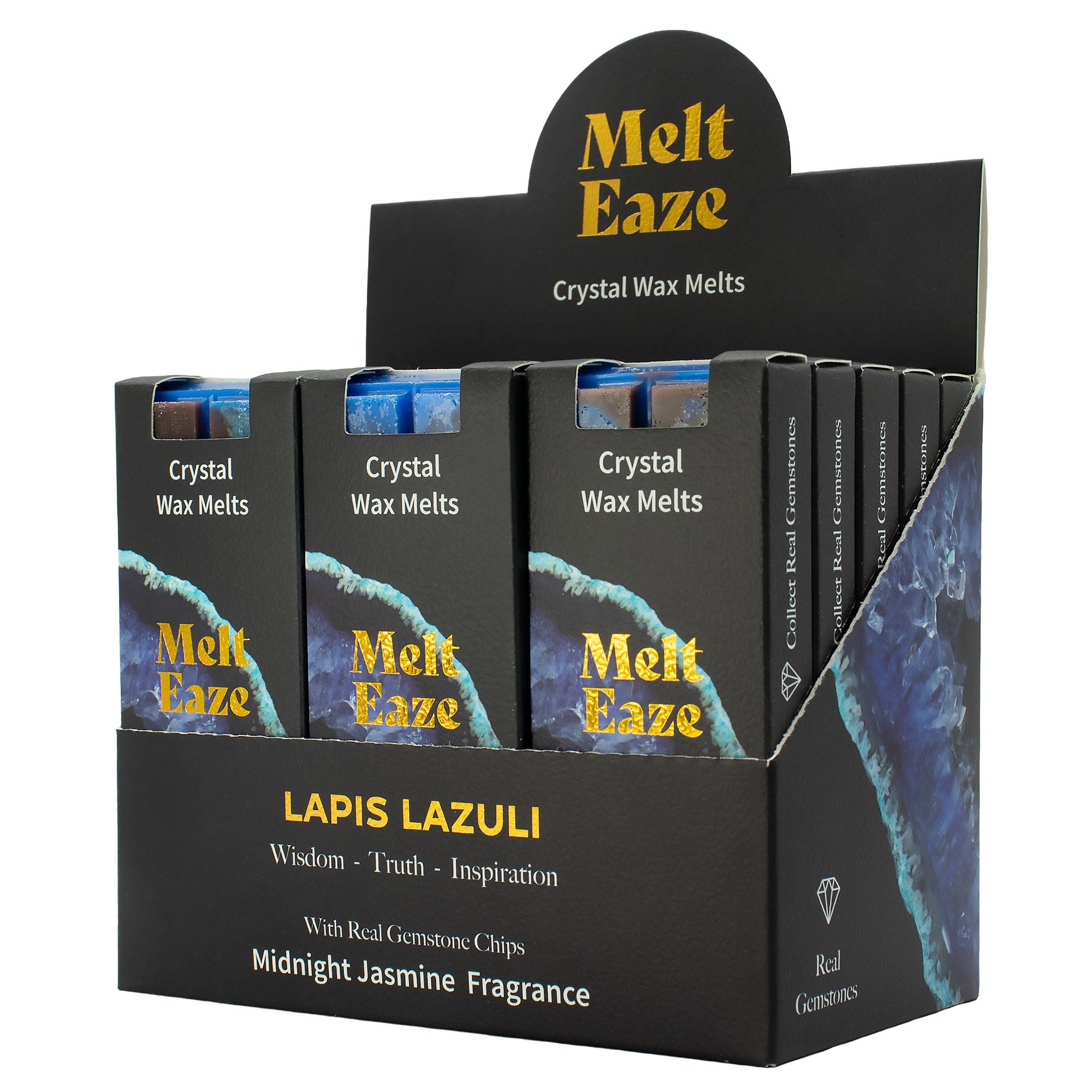 Jasmine Crystal Wax Melts Bar With Lapis Lazuli Gemstone Chips