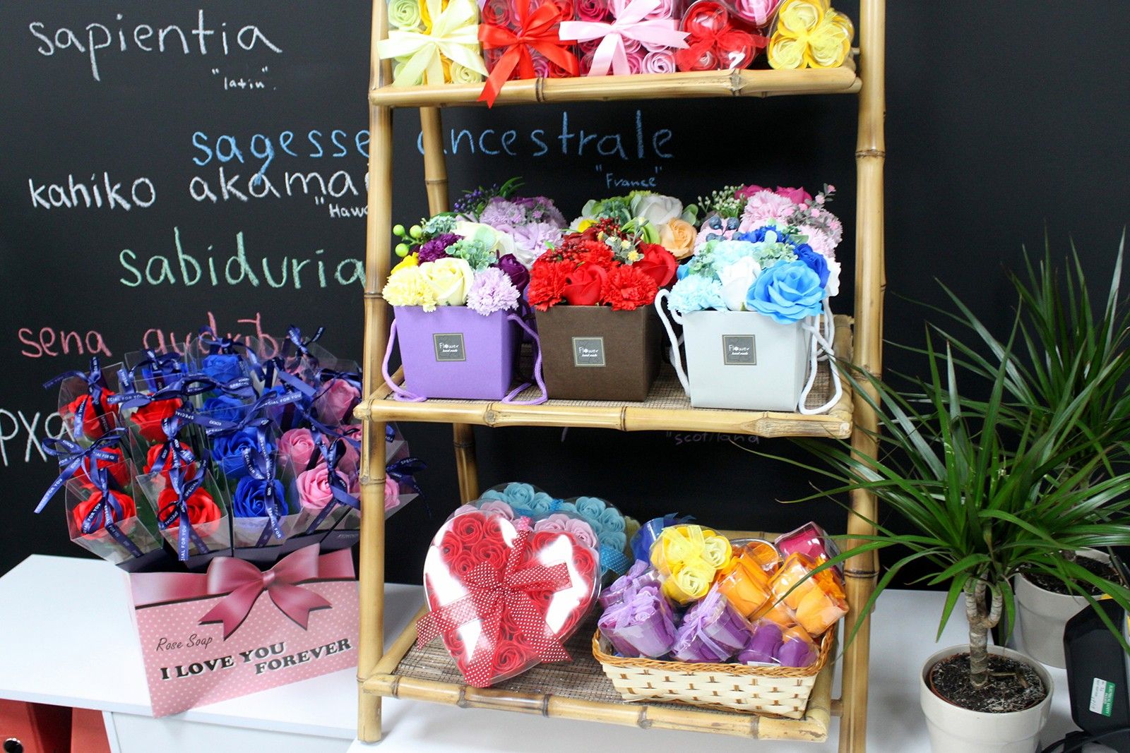 Luxury Bath Soap Flowers Blue Rose Petals.
