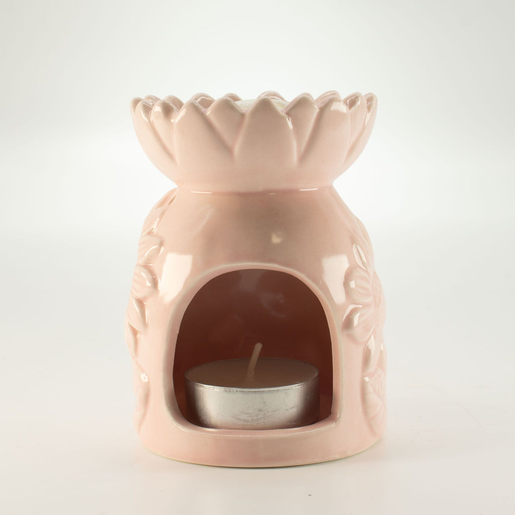 Ceramic Oil Burner Pastel Pink Sunflower