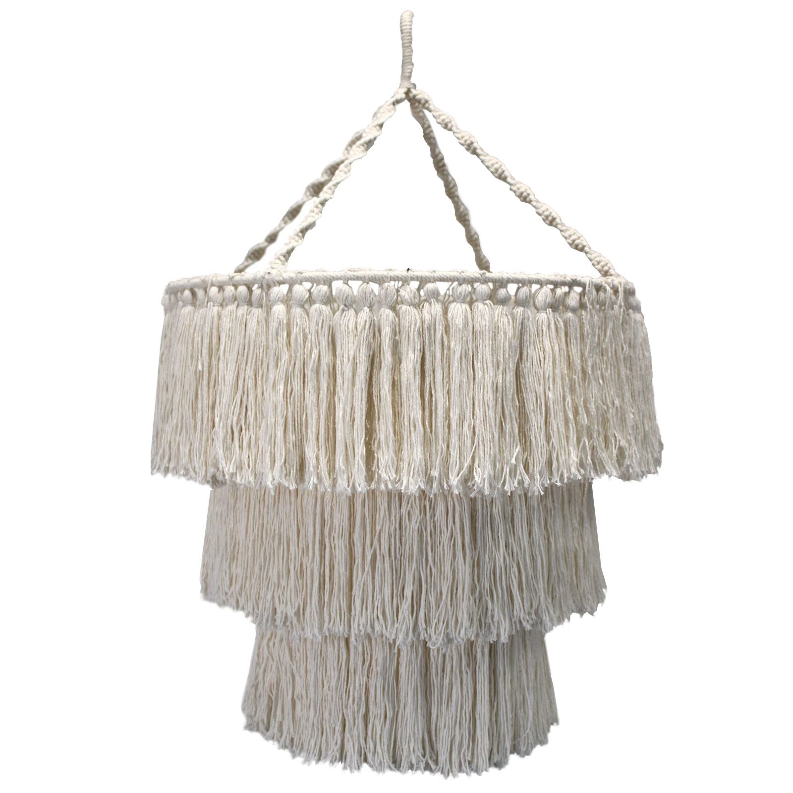 Handmade Macrame Soft Chandelier Natural White