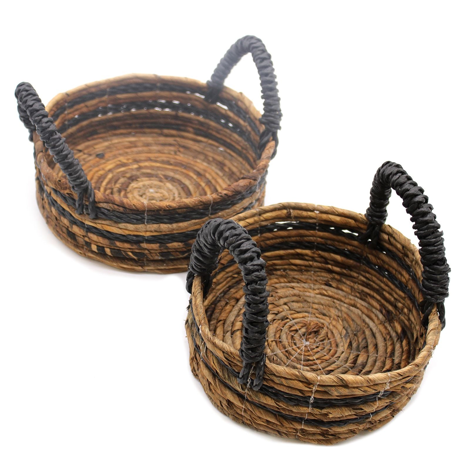 Set of 2 Banana Leaf & Hitam Raffia Basket