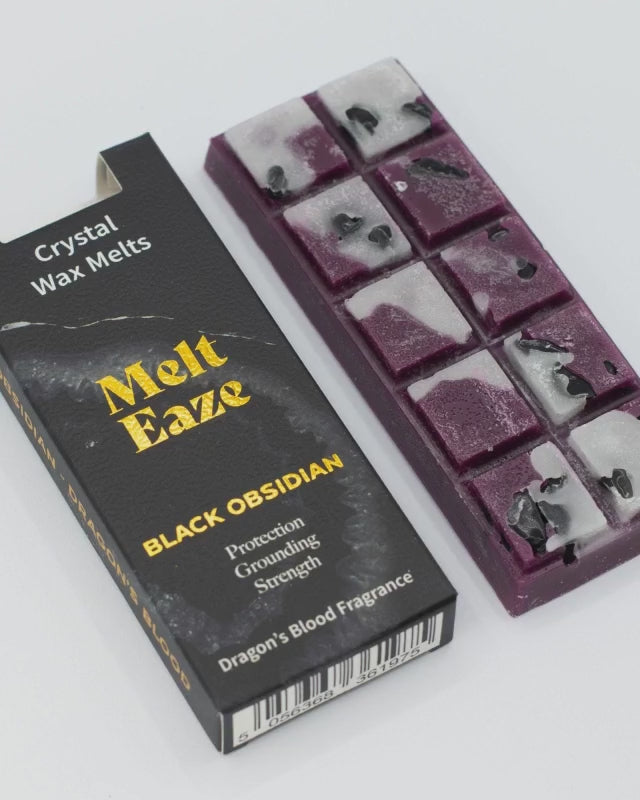 Dragons Blood Crystal Wax Melts Bar With Black Obsidian Gemstone Chips