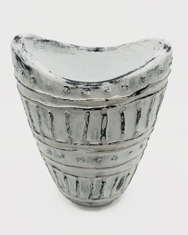 Cream Wide Neck Vase, Contemporary Decorative Home Décor, Floral Arrangement Vessel